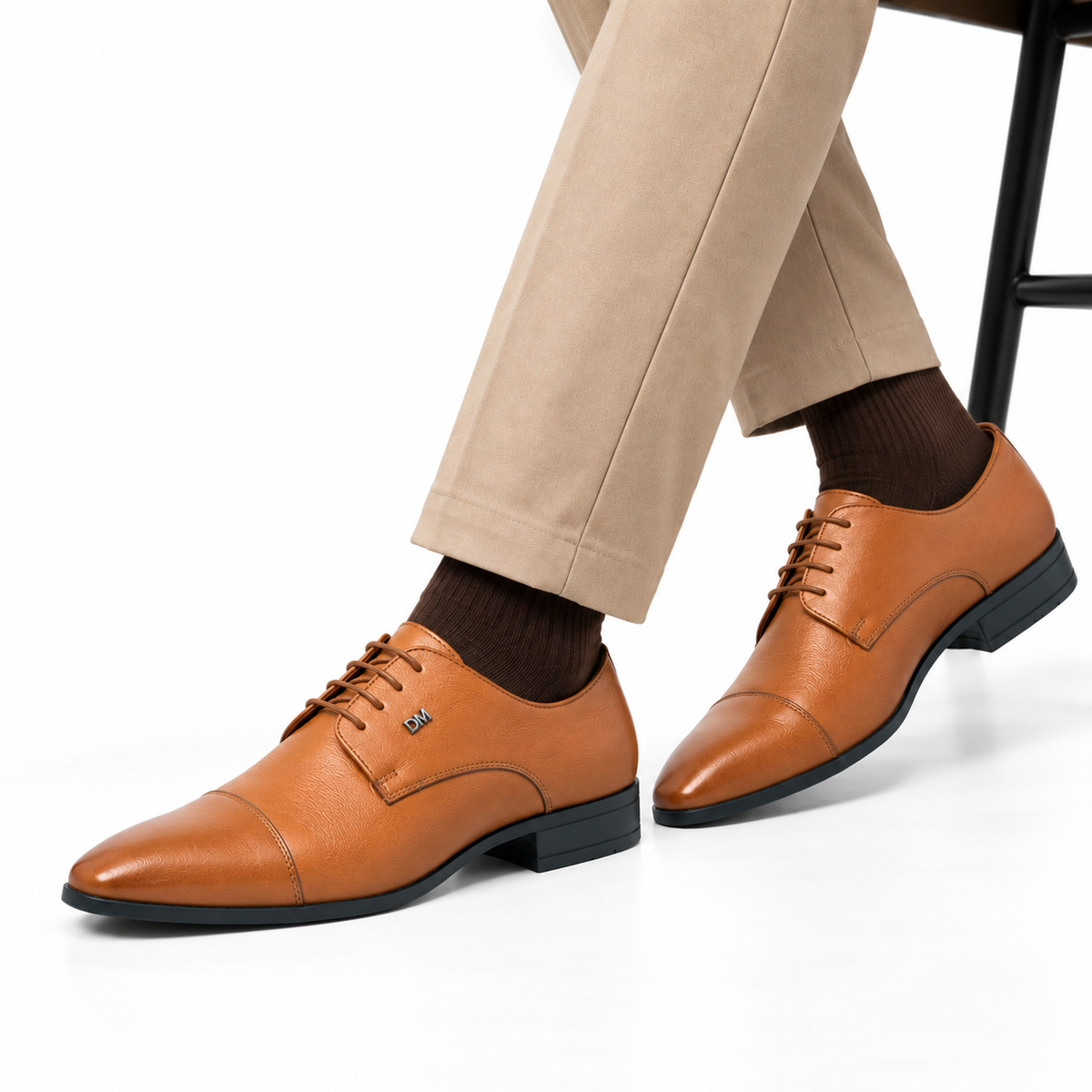 Full-Grain Leather Formal Shoes - 716 TN/BK