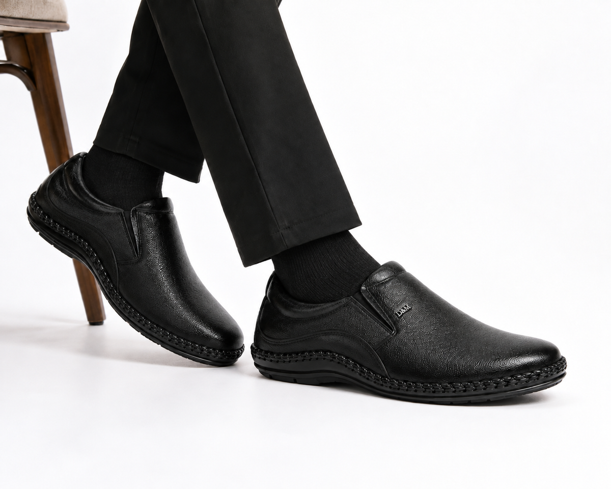 Genuine Leather Derbys Formal Shoes- 688 BK / TN