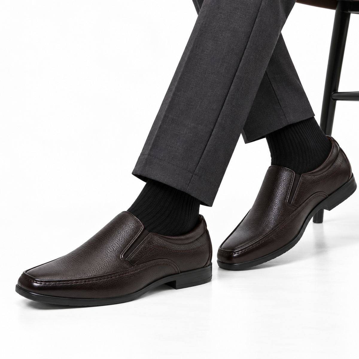 Airport-Friendly Leather Shoes 637BK & DBN