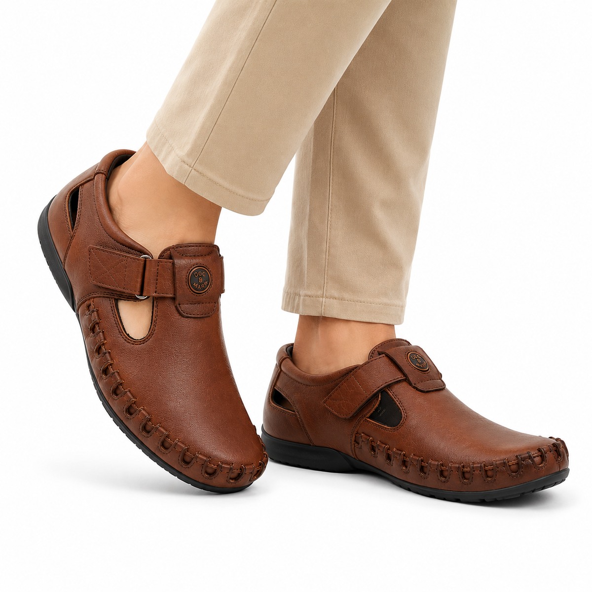 Leather Sandals for Men - 1076- TN/BN