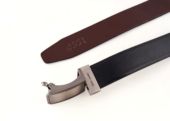 Premium Leather Men Auto Lock Turning Buckle Belt ALT67REV