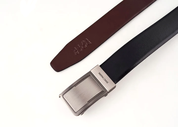 Premium Leather Men Auto Lock Turning Buckle Belt ALT67REV