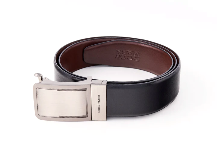 Premium Leather Men Auto Lock Turning Buckle Belt ALT67REV