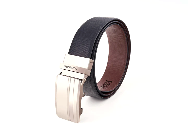 Premium Leather Men Auto Lock Turning Buckle Belt ALT74REV