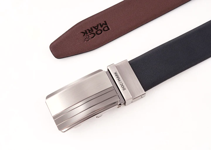 Premium Leather Men Auto Lock Turning Buckle Belt ALT74REV