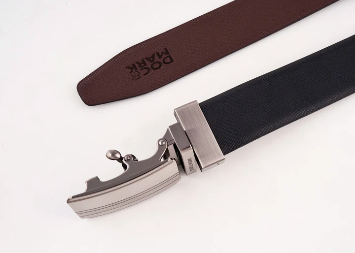 Premium Leather Men Auto Lock Turning Buckle Belt ALT74REV