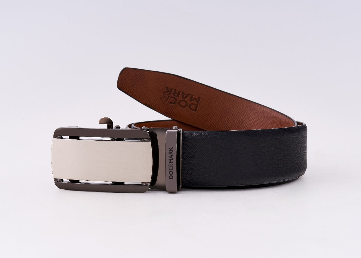 Auto Lock Reversible Leather Belt - AL104REV