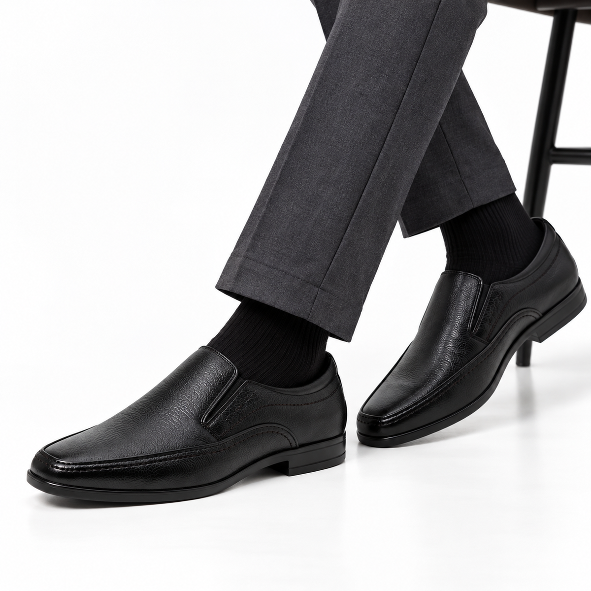 Airport-Friendly Leather Shoes 637BK & DBN