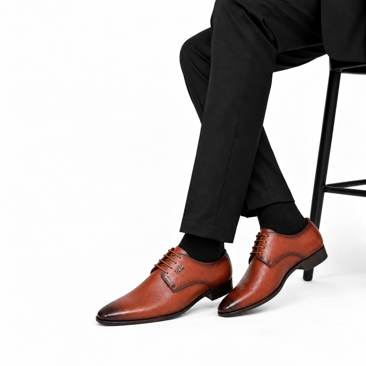 Men's Full Grain Leather Formal Shoes - 614BK/TN